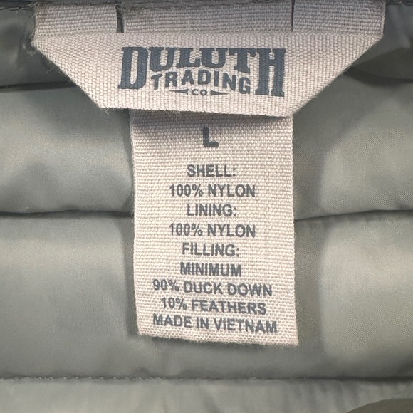 Duluth Down Right Puffer Jacket Womens L Duck Down Green Pertex Quantum Hooded - Picture 3 of 9